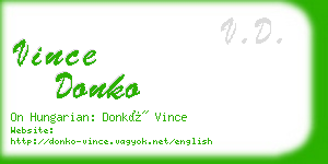 vince donko business card